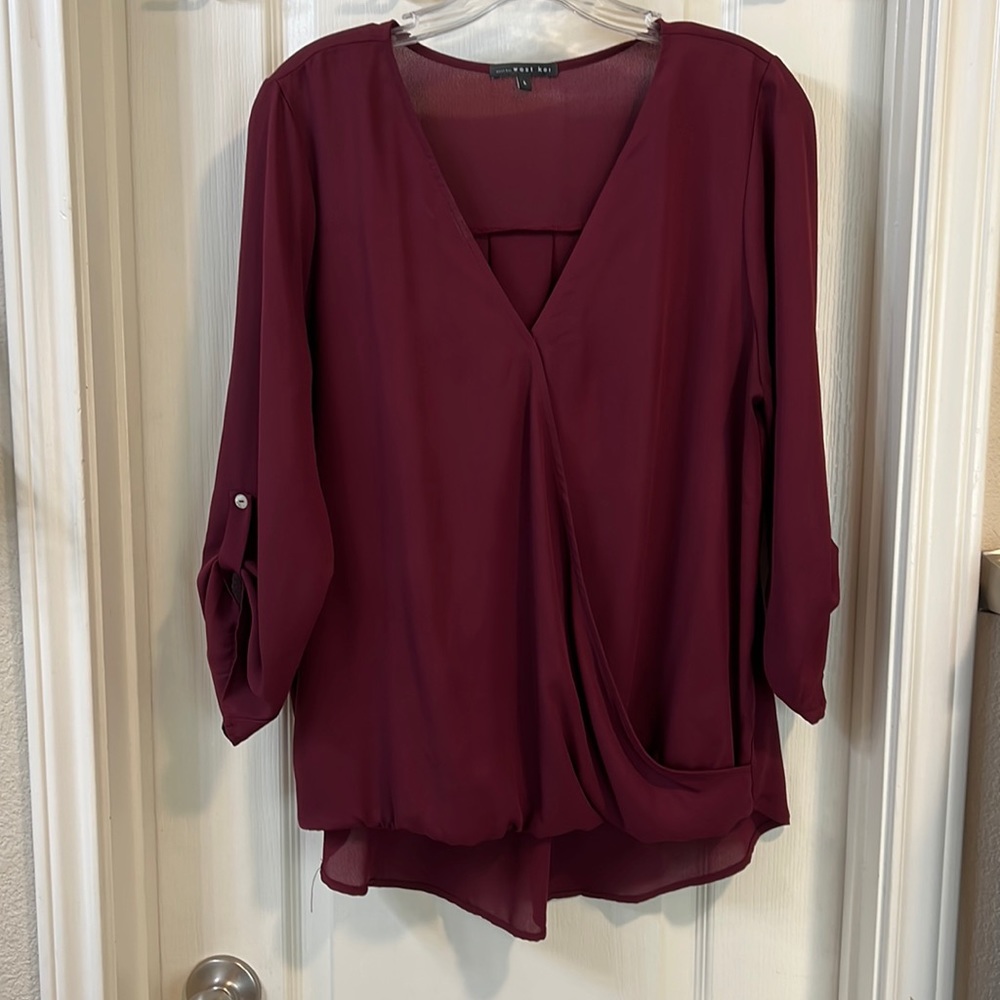 Burgundy West Kei blouse size large
